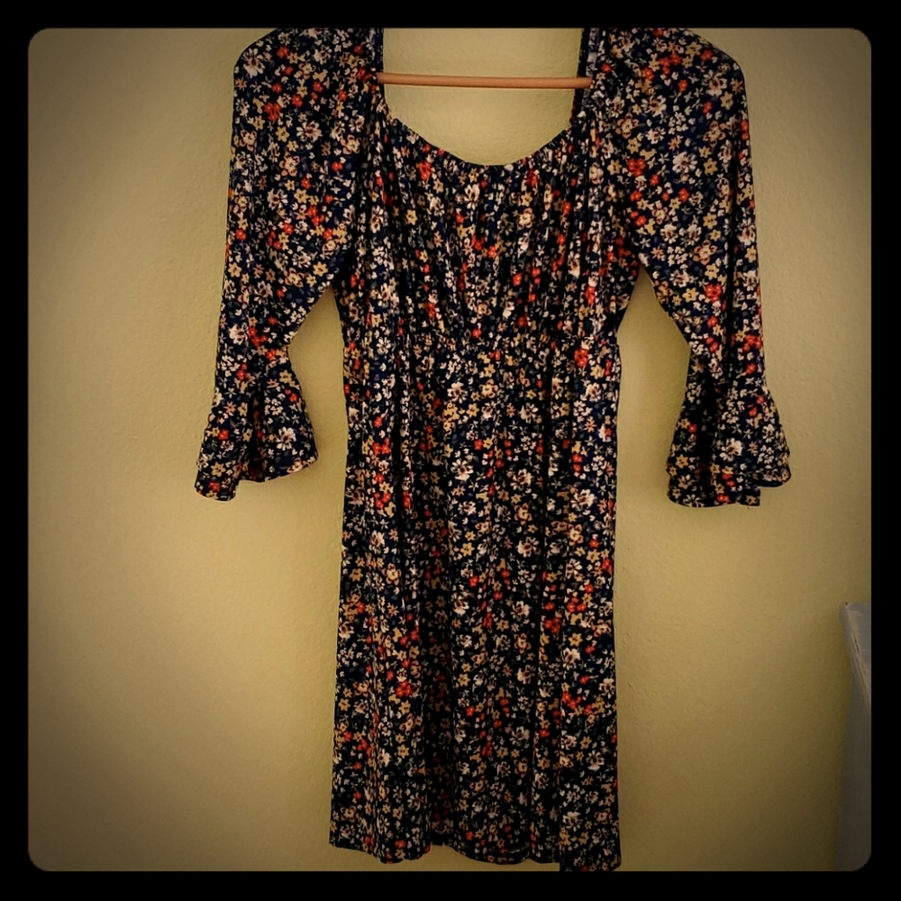 Retro flower mini dress